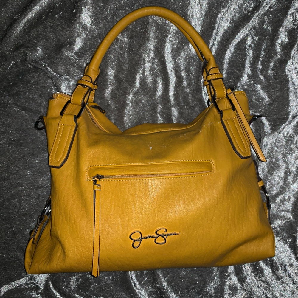 Vintage Jessica Simpson Yellow Leather Handbag Crossbody Purse